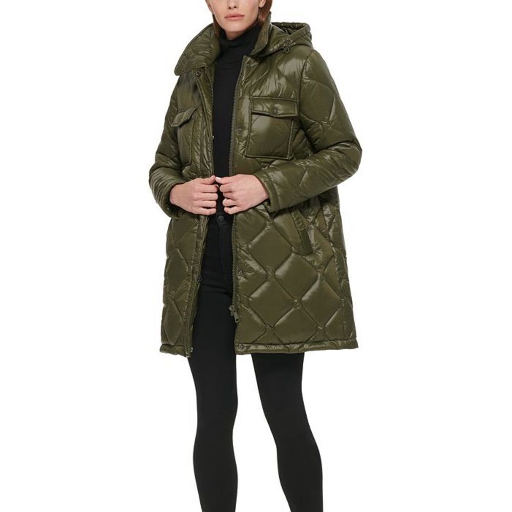Calvin Klein Women's Winter Quilted Hooded Jacket Coat Small NWOT